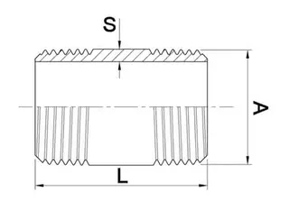 Rohrdoppelnippel EN 10226-1 NPS 4 Zoll 120mm SPRINGER