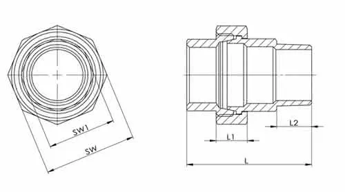Verschraubung EN 10226-1 NPS 3/4 Zoll kon.dichtend 57mm 14mm 17mm SPRINGER