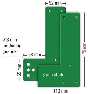 Montagepl.901-/ 991 470 Mont.an GLT Schwenk-Türwächter DIN L/R L175xB110mm – Bild 2