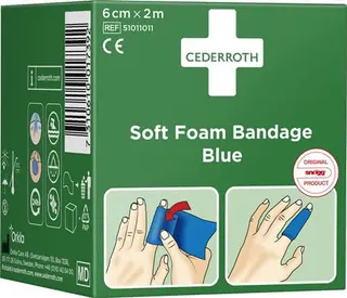 Soft Foam Bandage selbsthaftend elastisc h,blau Rl.6cmx2m CEDERROTH – Bild 2