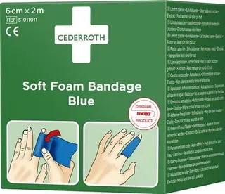 Soft Foam Bandage selbsthaftend elastisc h,blau Rl.6cmx2m CEDERROTH – Bild 3
