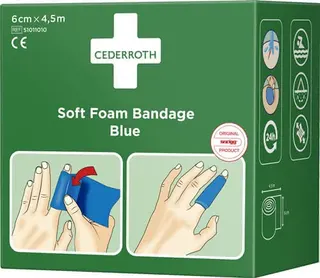 Soft Foam Bandage selbsthaftend elastisc h,blau Rl.6cmx4,5m CEDERROTH
