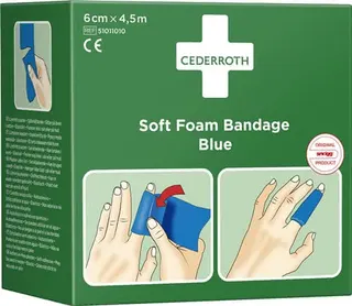 Soft Foam Bandage selbsthaftend elastisc h,blau Rl.6cmx4,5m CEDERROTH – Bild 2