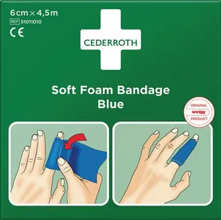 Soft Foam Bandage selbsthaftend elastisc h,blau Rl.6cmx4,5m CEDERROTH – Bild 3