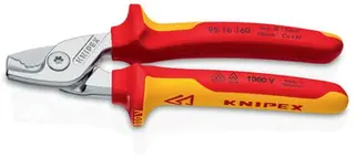 Kabelschere L.160mm Kopf verchr.VDE Mehrkomp.-Hüllen Form 1 KNIPEX