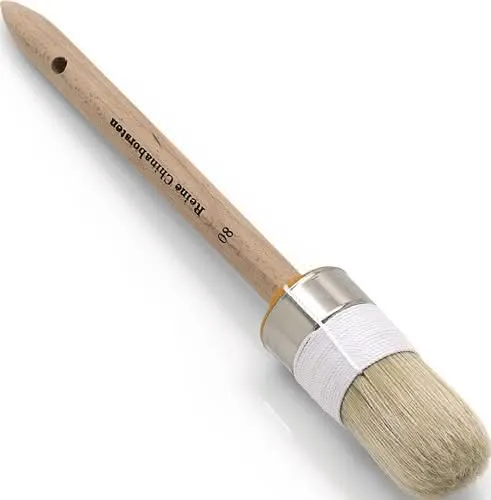 Ringpinsel Gr.8 Borsten-L.82mm 20mm helle Chinaborste roh.Holzstiel