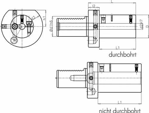 Werkzg.h.E2 S DIN 69880 Typ A Spann-D.16mm VDI30 z.Bohrstangen PROMAT