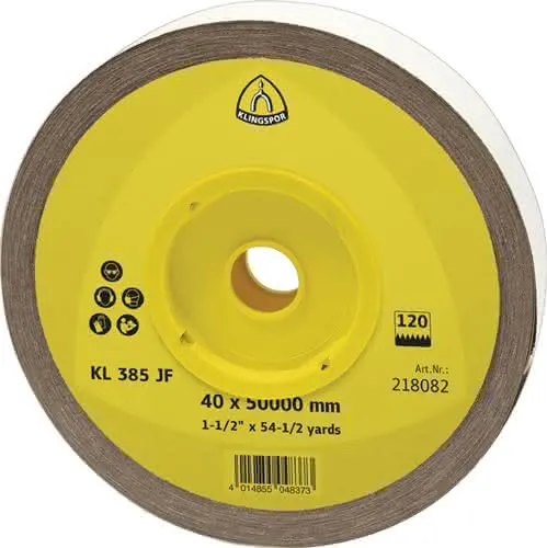 Schleifgeweberolle KL 385 JF 115mm K.240 f.Metall Korund KLINGSPOR