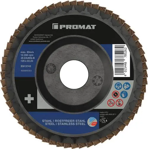 Premium Fächerscheibe 2in1 D.125mm K.60 fl.INOX/Stahl ZK PROMAT