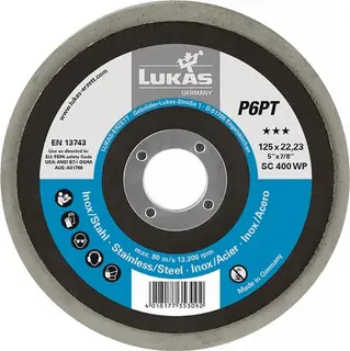 Polierteller P6PT D.125mm Bohrungs-D.22,23mm P 150 medium weiß
