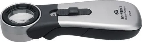 Handleuchtlupe Tech-Line CLASSIC Vergr.8x LED Linsen-D.30,0mm SCHWEIZER
