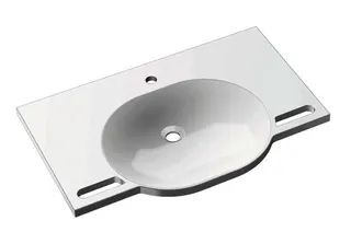 HEWI Waschtisch, B:850mm, T:550mm, alpinweiß, ohne Überlauf, 1 HL – Bild 2