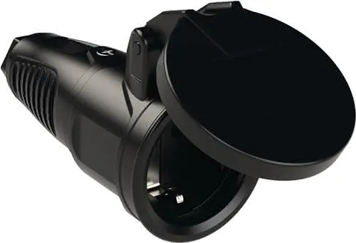 Schutzkontaktkupplung 10-/16 A 250 V schwarz IP44