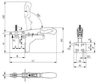 Waagrechtspanner Nr.6871 Gr.20 Winkelfuß AMF