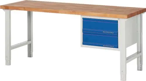 Werkbank Ser.BK 650 B2000xT700xH790-1140mm Buche rau blau 2