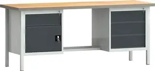 Werkbank PW700 B2000xT700xH840mm Buche Multiplex grau anthrazitgrau