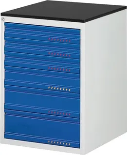 Schubladenschrank BK 650 H820xB580xT650mm grau/blau Einfachauszug