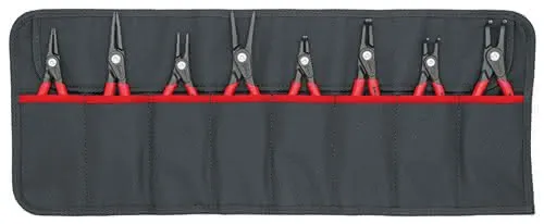 Sicherungsringzangensatz Version 2 8-tlg.in Rolltasche 10-60mm KNIPEX