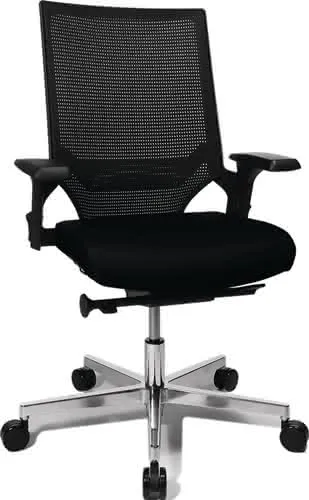 Bürodrehstuhl m.Punktsynchrontechnik schwarz/schwarz 450-550mm Trgf110kg