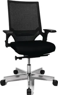 Bürodrehstuhl m.Punktsynchrontechnik schwarz/schwarz 450-550mm Trgf110kg
