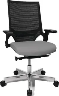 Bürodrehstuhl Punktsynchrontechnik schwarz/hellgrau 420-550mm Trgf.110kg