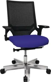 Bürodrehstuhl m.Punktsynchrontechnik schwarz/blau 420-550mm Trgf.110kg