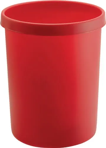 Papierkorb 45l H480xØ390mm m.Griffrand Kuntstoff rot HELIT