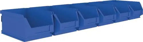 Sichtlagerkastenset H75xB602xT180mm STA verz.Sichtlagerkästen 6xMK5 blau MAUSER