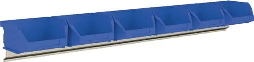 Sichtlagerkastenset H50xB602xT100mm STA verz.Sichtlagerkästen 6xMK6 blau MAUSER