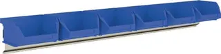 Sichtlagerkastenset H50xB602xT100mm STA verz.Sichtlagerkästen 6xMK6 blau MAUSER