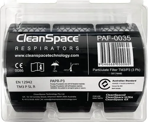 Partikelfilter PAF-0035 f.CleanSpace Sys .EN 12942 TM3 P3 3 St./Pack CLEANSPACE
