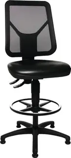 Arbeitsdrehstuhl TEC 80 C Bodengleiter+Fußring Polyurethanschaum