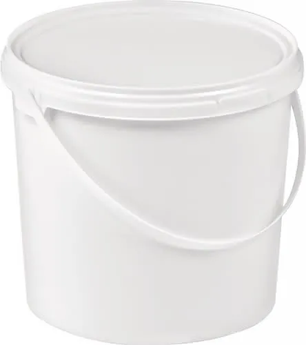 Eimer 5l Kunststoff,lebensmittelecht weiß Bügelgriff Stülpdeckel D.188mm