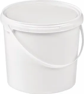 Eimer 5l Kunststoff,lebensmittelecht weiß Bügelgriff Stülpdeckel D.188mm
