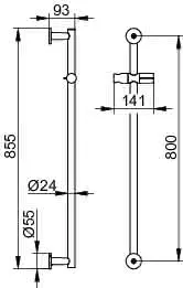 Keuco Brausestange IXMO_solo 59585, rund, Brauseschieber, verchromt, 855 mm – Bild 2