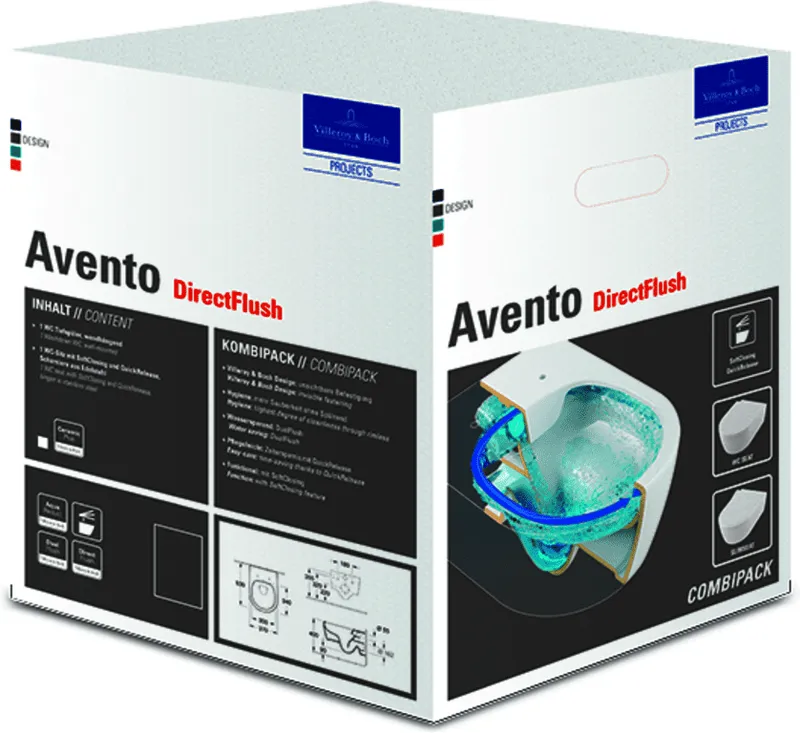 Villeroy & Boch Combi-Pack Avento 370x530x315mm ov wandh. Abg. waagr. DF StoneWhite c+