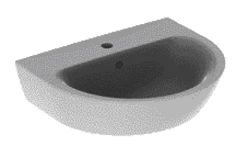 Geberit Renova Waschtisch, 55x45cm mit Hahnloch mittig, mit Überlauf, weiß