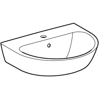 Geberit Renova Waschtisch, 55x45cm mit Hahnloch mittig, mit Überlauf, weiß, KeraTect – Bild 3