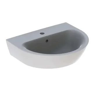 Geberit Renova Waschtisch, 55x45cm mit Hahnloch mittig, mit Überlauf, weiß, KeraTect – Bild 2