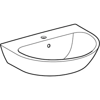 Geberit Renova Waschtisch, 60x48cm mit Hahnloch mittig, mit Überlauf, weiß, KeraTect – Bild 4