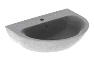 Geberit Renova Waschtisch, 65x50cm mit Hahnloch mittig, mit Überlauf, weiß
