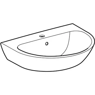Geberit Renova Waschtisch, 65x50cm mit Hahnloch mittig, mit Überlauf, weiß – Bild 3
