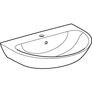 Geberit Renova Waschtisch, 70x52cm mit Hahnloch mittig, mit Überlauf, weiß – Bild 3