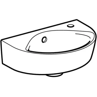 Geberit Renova HWB, verk. Ausladung 36x25cm, mit Hahnloch rechts, mit Überlauf, weiß Tect – Bild 3