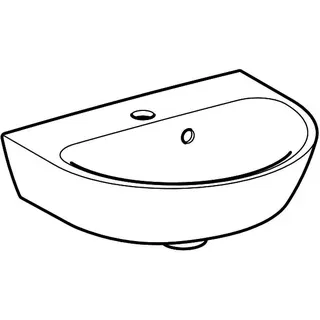 Geberit Renova Handwaschbecken, 45x36cm mit Hahnloch, mit Überlauf, weiß – Bild 3