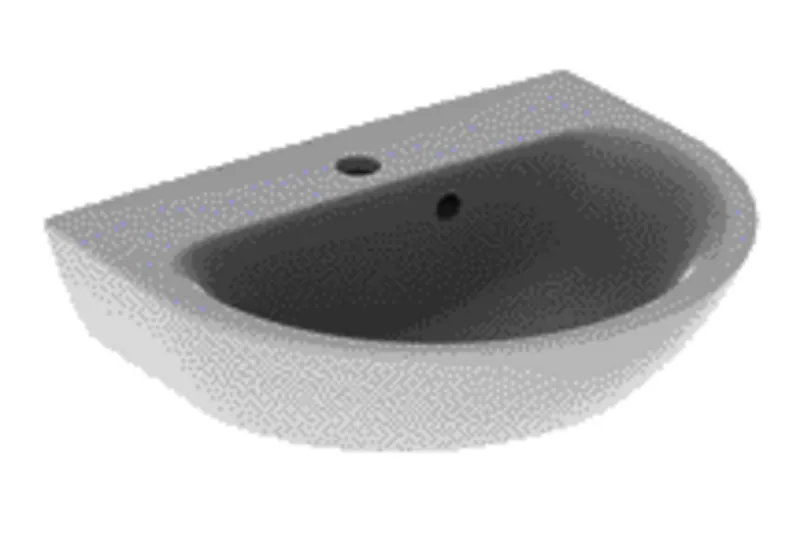 Geberit Renova Handwaschbecken, 50x40cm mit Hahnloch, mit Überlauf, weiß, KeraTect