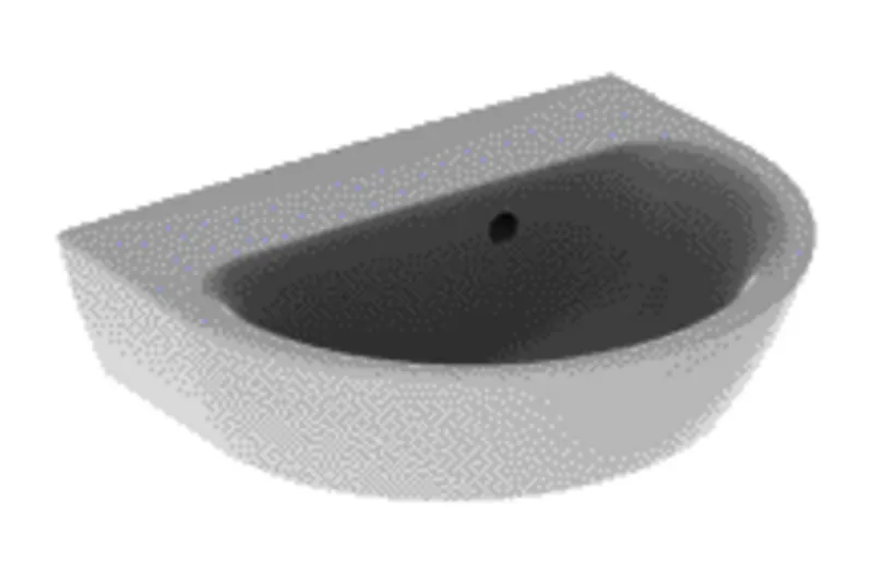 Geberit Renova Handwaschbecken, 45x36cm ohne Hahnloch, mit Überlauf, weiß, KeraTect
