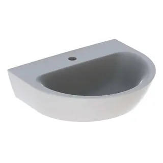 Geberit Renova Waschtisch, 55x45cm mit Hahnloch mittig, ohne Überlauf, weiß – Bild 2
