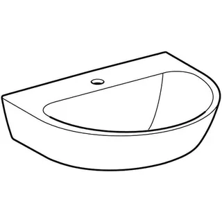 Geberit Renova Waschtisch, 55x45cm mit Hahnloch mittig, ohne Überlauf, weiß – Bild 3