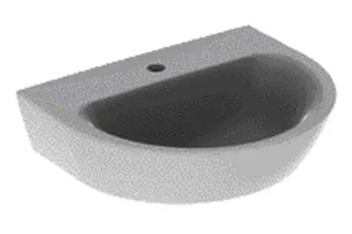 Geberit Renova Waschtisch, 55x45cm mit Hahnloch mittig, ohne Überlauf, weiß, KeraTect